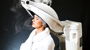 hair spa steam treatment at a salon